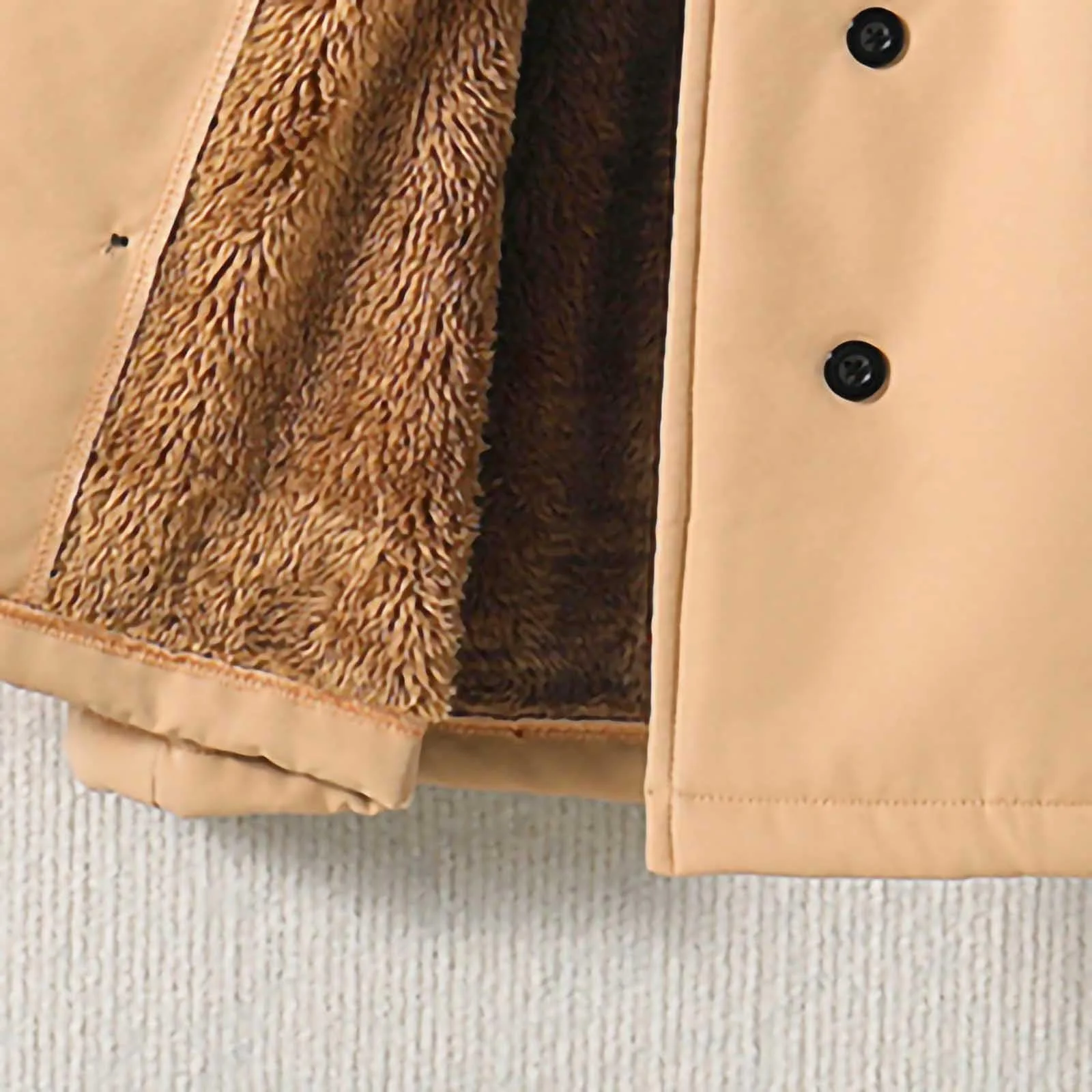 Зимове пальто для дівчинки-підлітка, тренчкот на ґудзиках без капюшона, фото №5