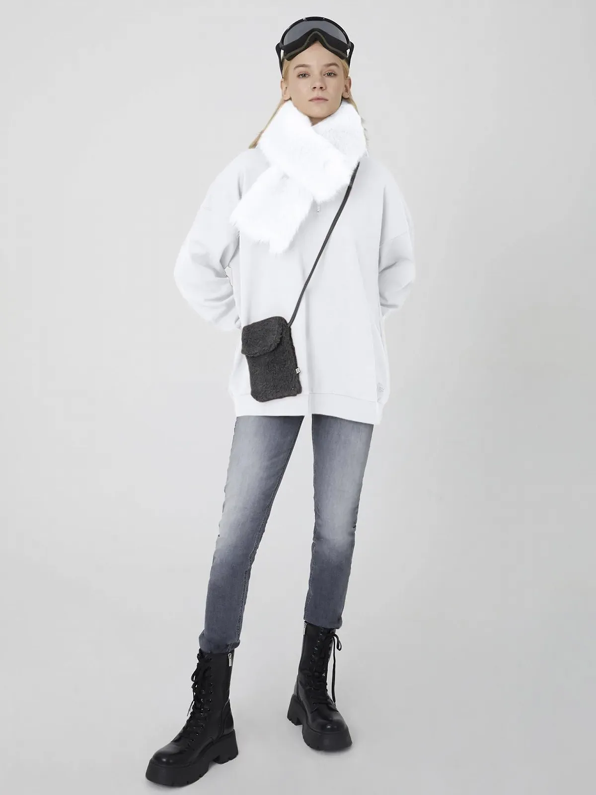 Свитшот LTB Jeans Bonoho Relaxed Хлопок на молнии Белый Размер XS, фото №2