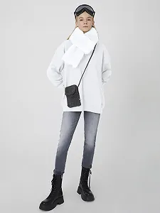 Свитшот LTB Jeans Bonoho Relaxed Хлопок на молнии Белый Размер S synthetic.ua - Фото 1