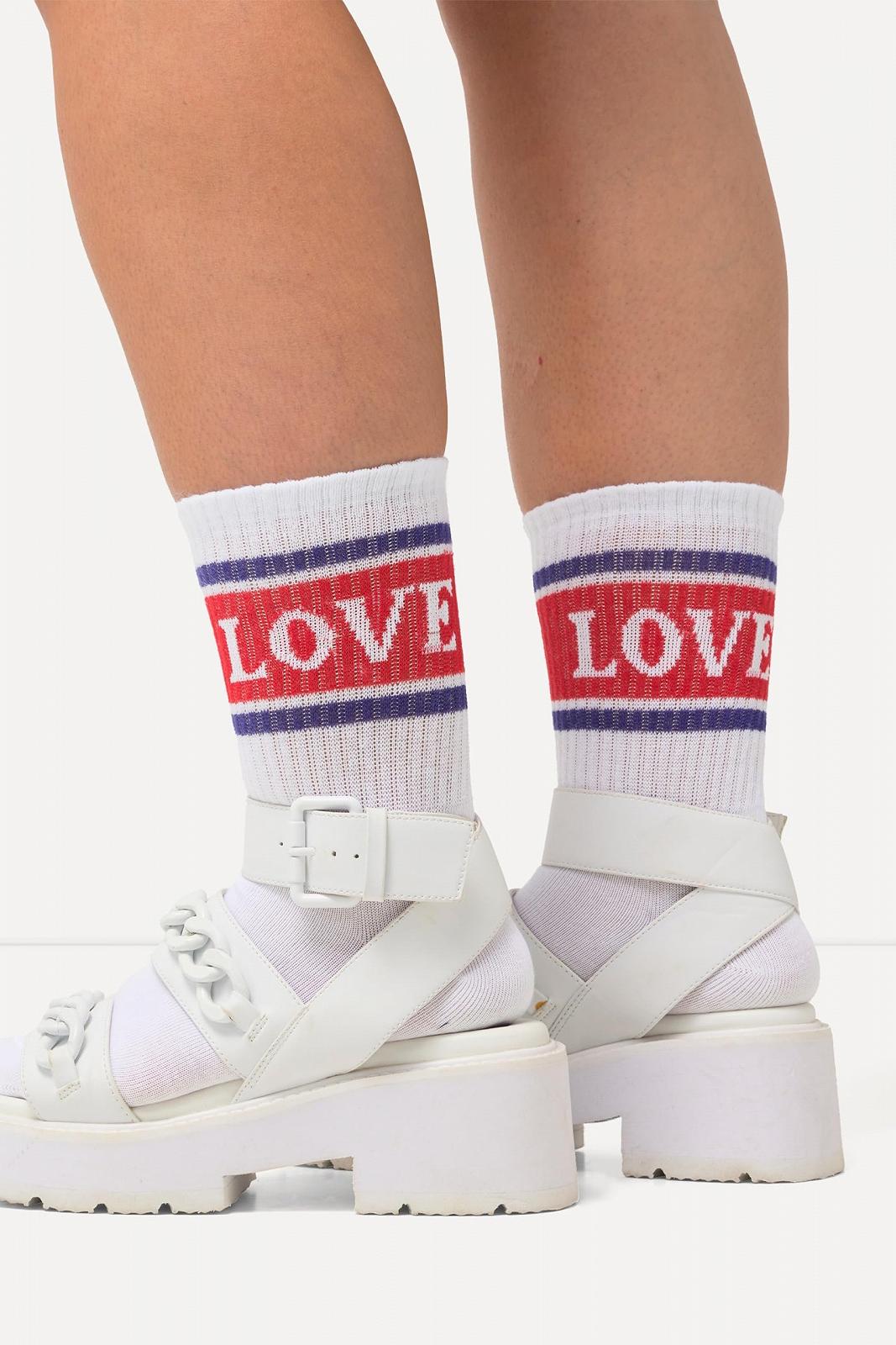 Женские носки Ulla Popken Plus Size Tennis Sock Love Lettering 824046, фото №6