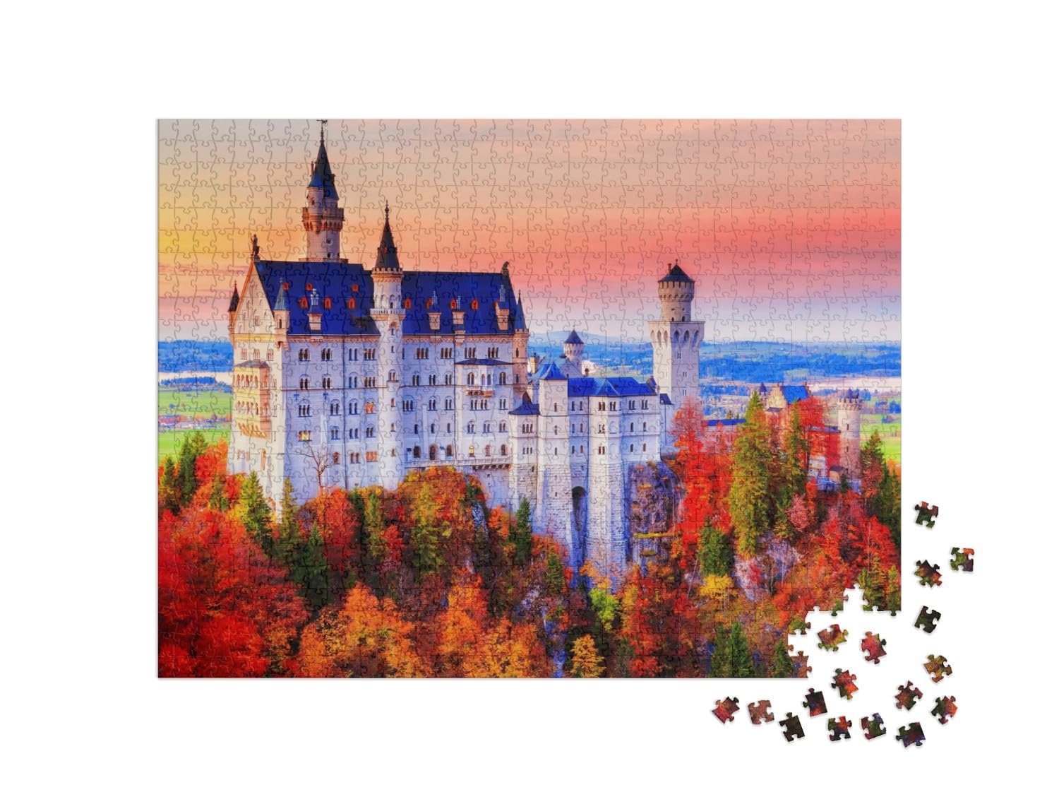 Пазл puzzleYOU Коллекция «Замок Нойшванштайн» "Нойшванштайн, сказочный замок короля Людвига II" 1000 элементов, фото №2