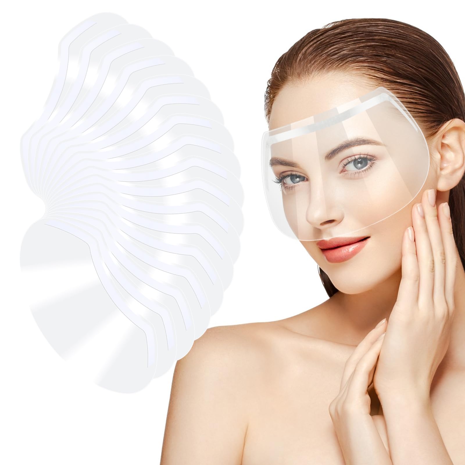 Набір Visor Transparent Face Protection Непромокальні для нарощування вій мікроблейдингу перманентного макіяжу захист в душі для салону після процедури на повіках, фото №1