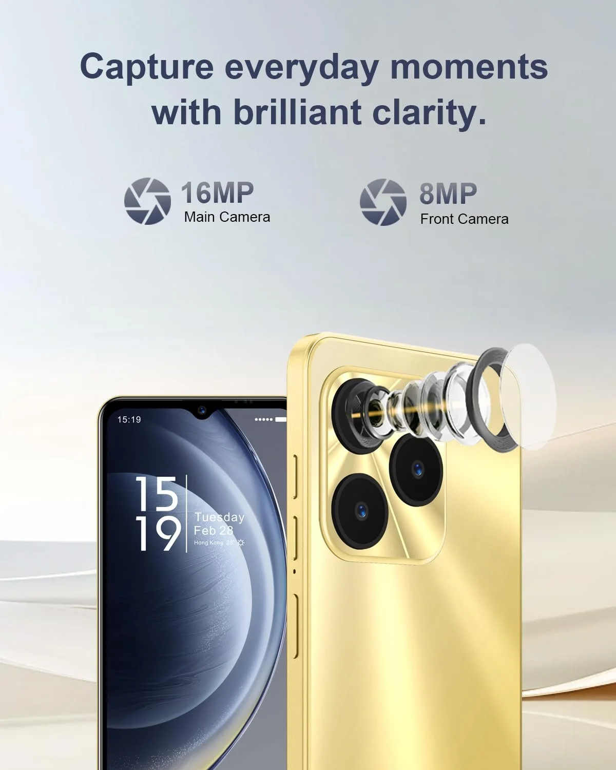Смартфон invens Halo 5 6.52" HD+ 7GB+64GB/256GB 5000mAh 16MP Dual SIM Face ID, фото №3 Смартфон invens Halo 5 6.52" HD+ 7GB+64GB/256GB 5000mAh 16MP Dual SIM Face ID, фото №3