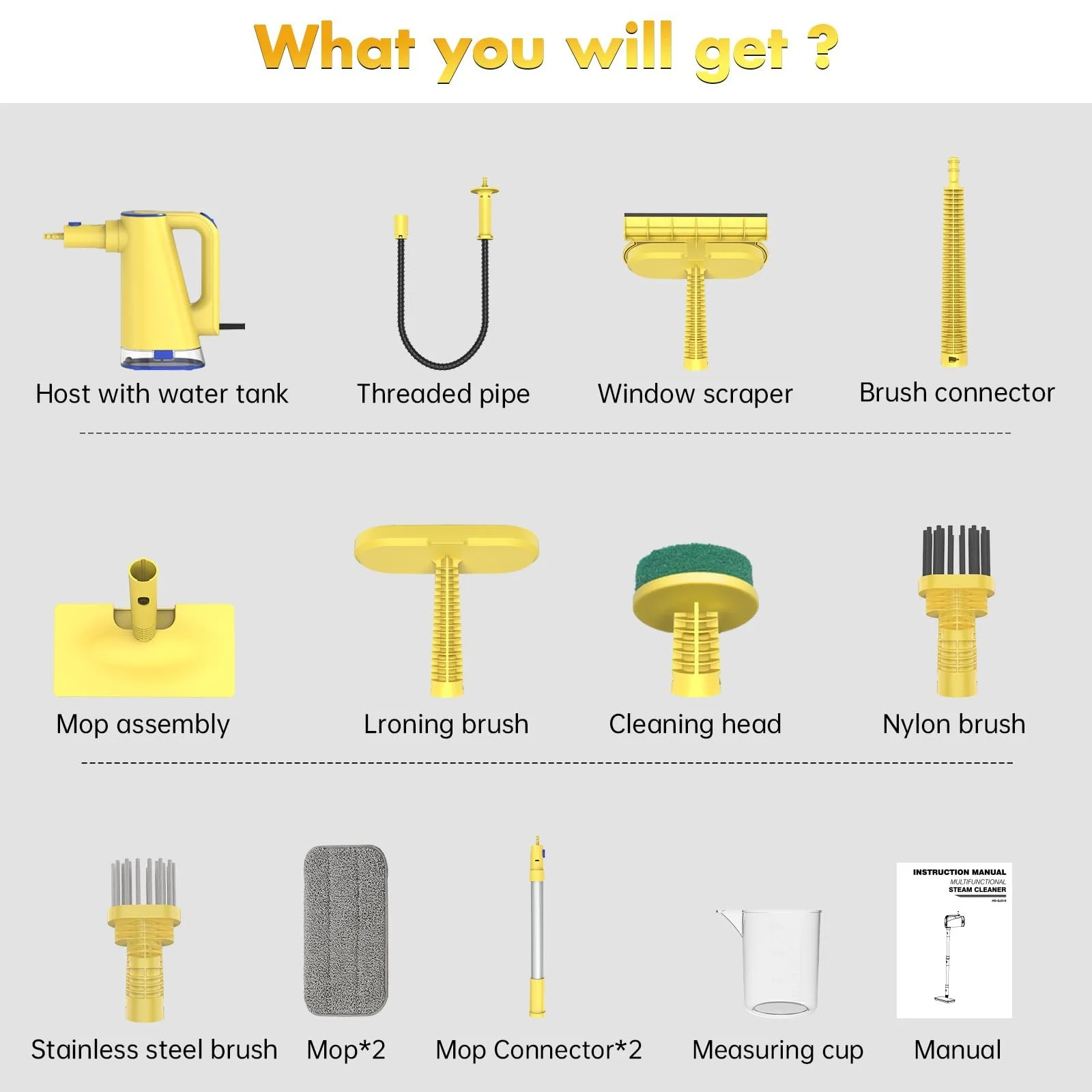 Пароочисник ручний 1200 Вт 7-в-1, фото №8