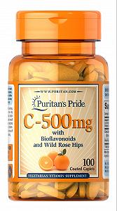 Витамин С Puritan's Pride Vitamin C 500 mg with Citrus Bioflavonoids and Rose Hips 100 caps - Фото 1