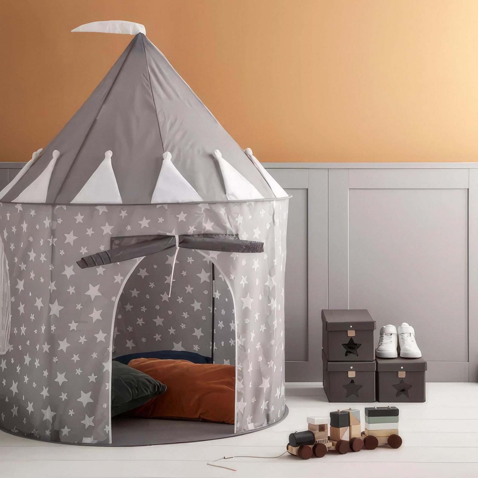 Игровой намет Relsy Pop Up Детский для дома/улицы Звездный узор 100 см x 135 см Серый, фото №7