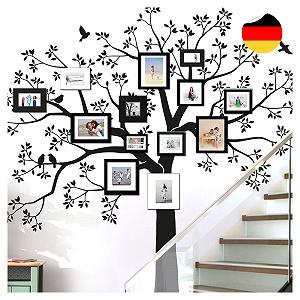 Наклейка на стіну Grandora W5480 XXL Tree Birds 165 x 160 см Black - Фото 1