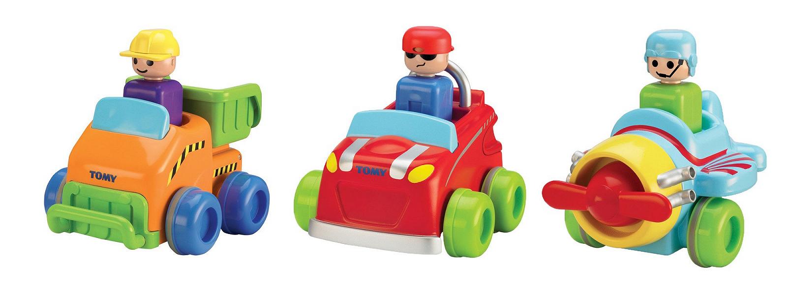 Игрушечный автомобиль TOMY Trane Roll Up оранжево-зеленый, фото №1
