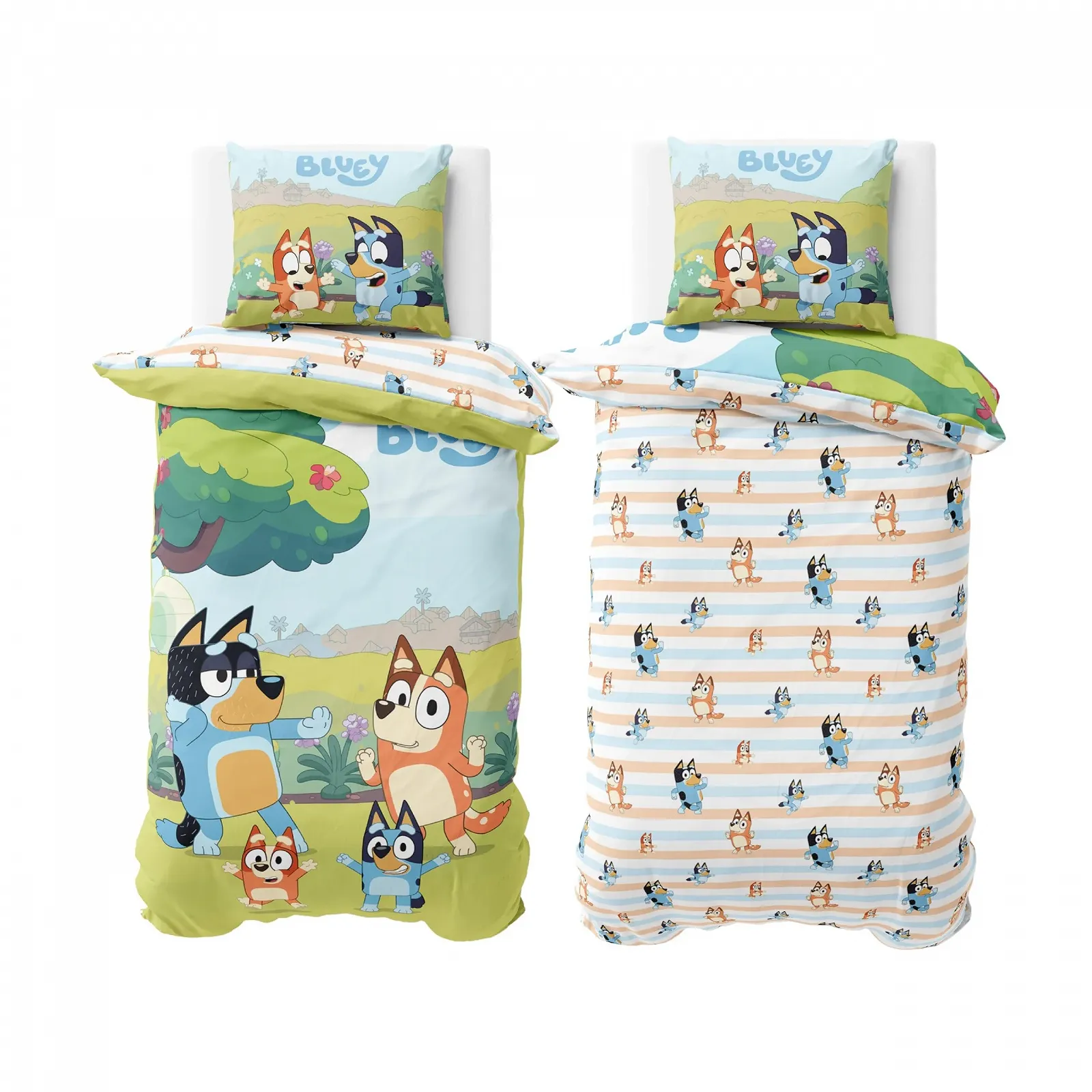 Постельное белье MTOnlinehandel Bluey 135 x 200 см Хлопок для девочек и мальчиков Семейный танец, фото №6