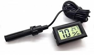 Термогигрометр цифровой с выносным датчиком 1,5 м Termo Ho влагомер термометр черный - Фото 1