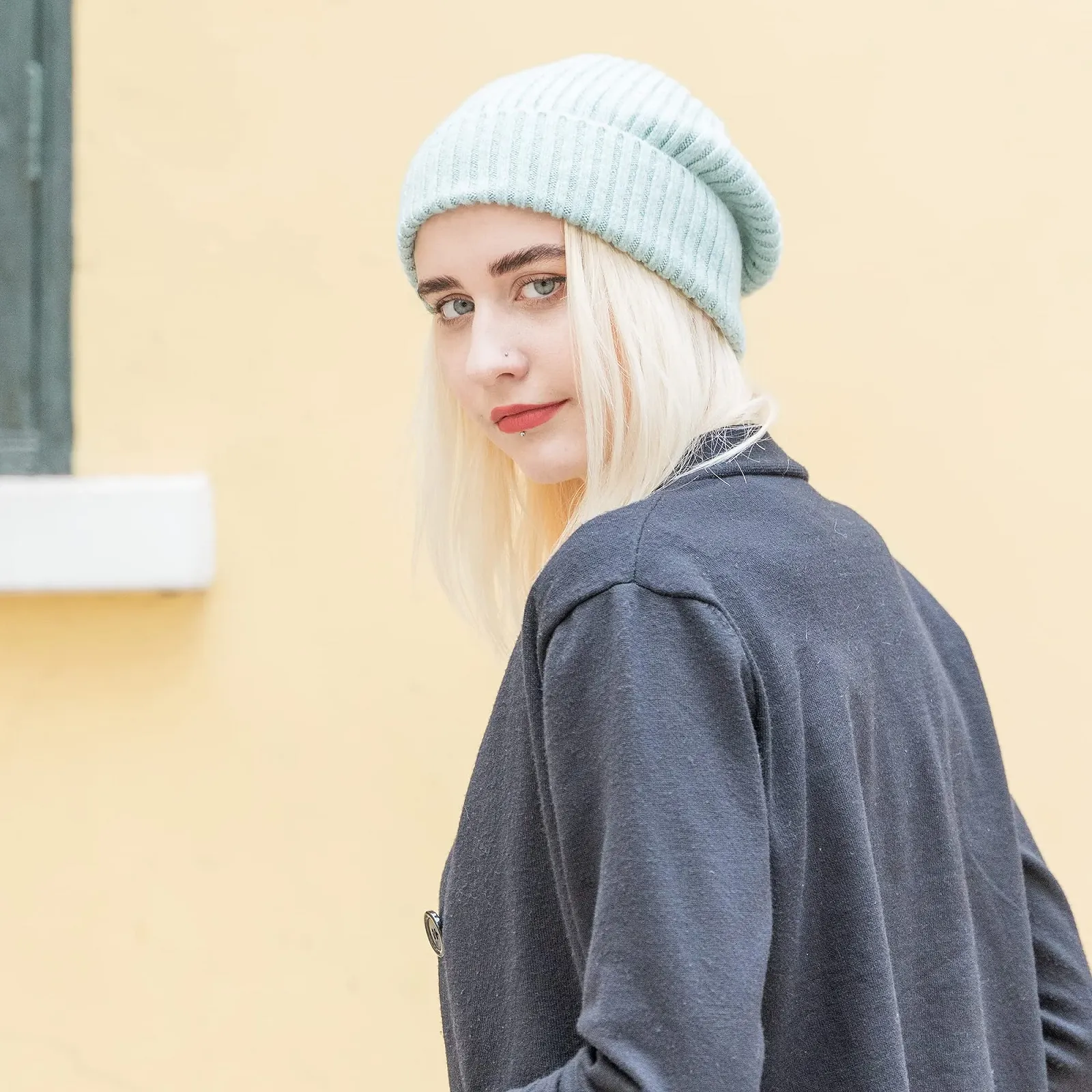 Шапка ZLYC зимняя женская удлиненная, эластичная, вязаная, фото №2