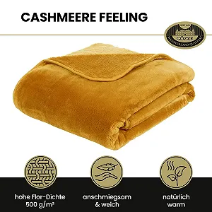 Покривало Gözze Premium Cashmere Feel 170 x 130 см пiсок synthetic.ua - Фото 1