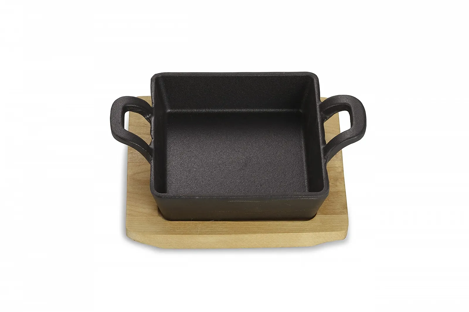 Миска для подачи ECHTWERK чугунная квадратная форма для запекания с сервировочной доской 12,6 см, фото №1