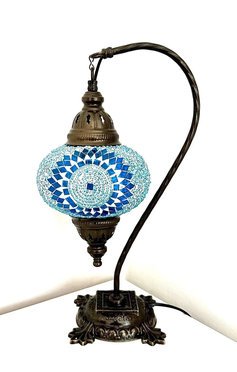 Настільна лампа Samarkand Lights Mosaic Turkish Moroccan Turquoise Circle Бірюзова, фото №3