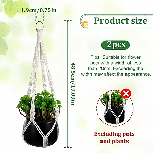 Подвесные корзины макраме 2 шт. бохо бежевые synthetic.ua - Фото 1