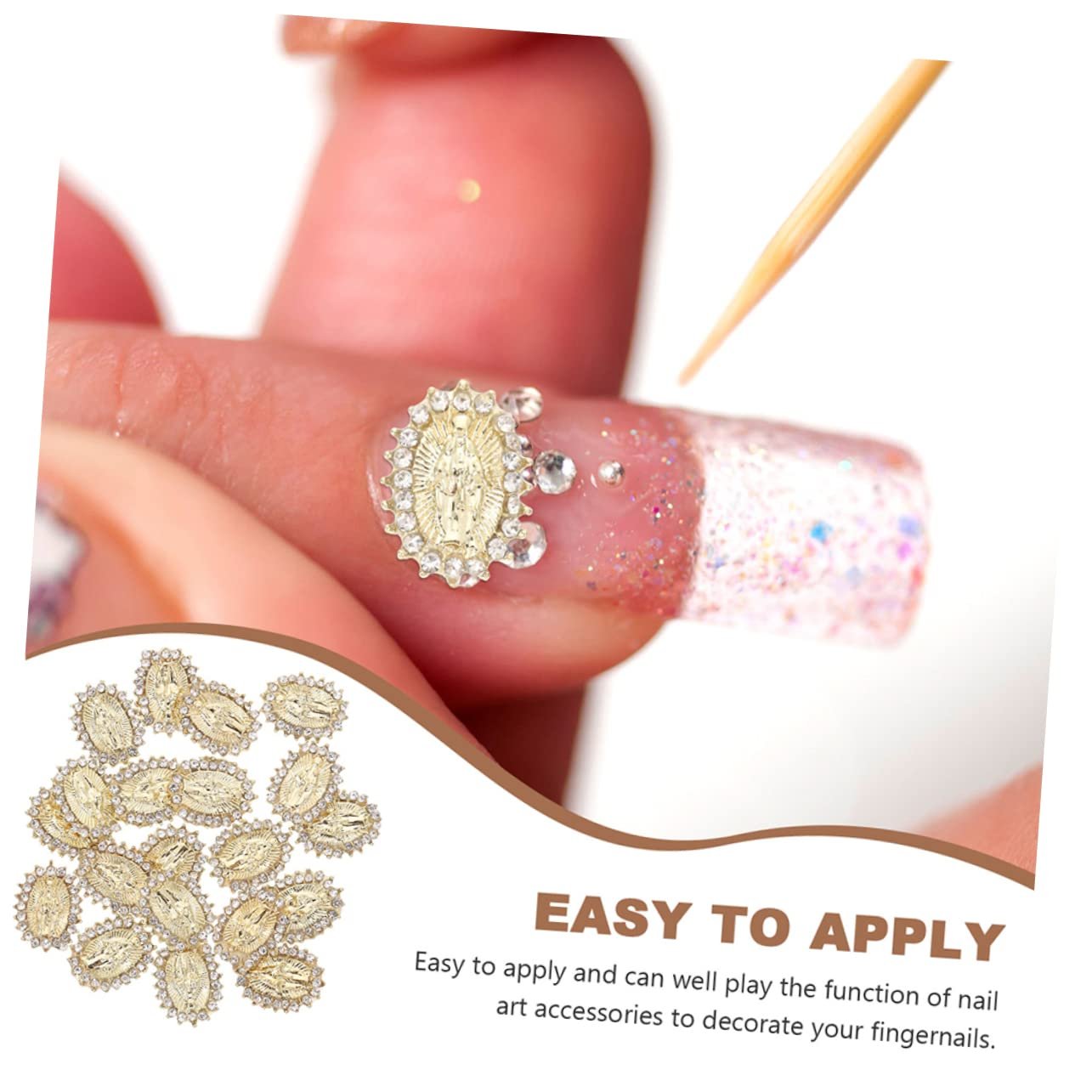 Підвіска для нігтів Healvian Діва Марія 3D, фото №9