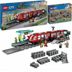 Конструктор Lego City 60423 Трамвай з зупинкою Lego трамвай з розширенням рейок Lego 60205 Lego потяг з зупинкою і рейки Lego City - Фото 1