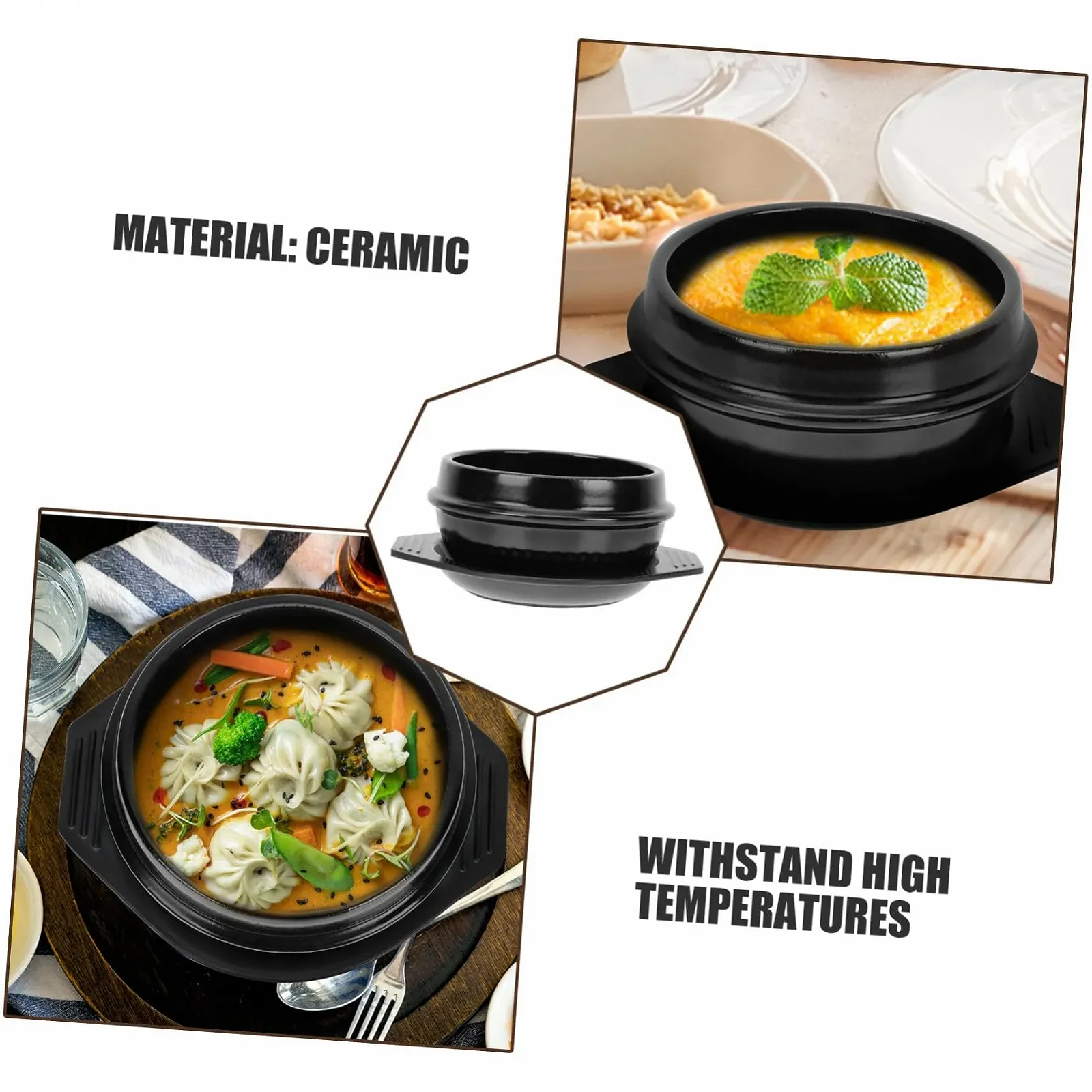 Горщик керамічний BESPORTBLE Термостійкий Кислото- та лугостійкий з піддоном, фото №8