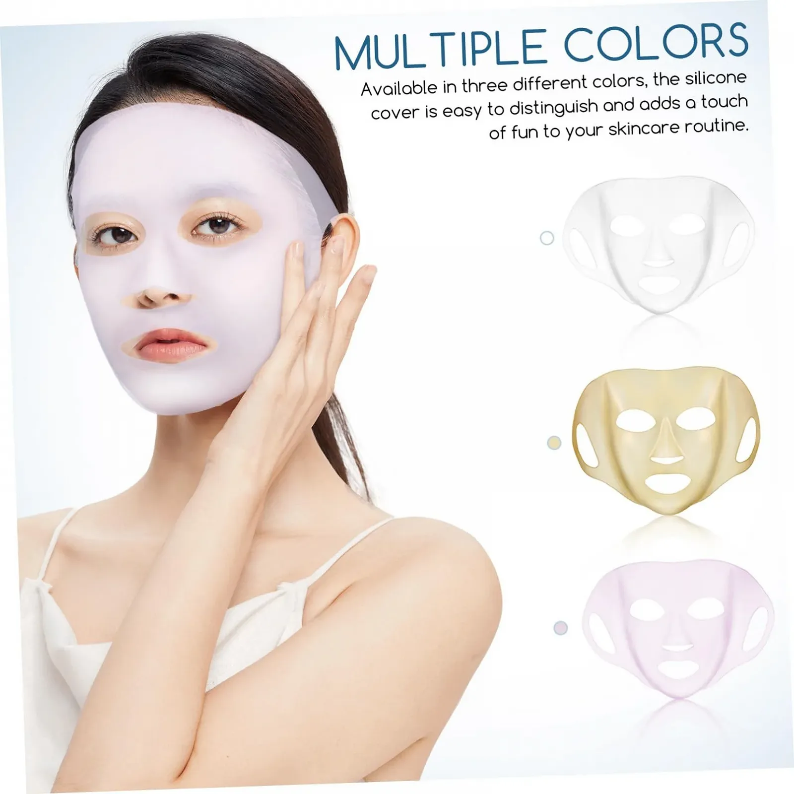 Силиконовая маска для лица Многоразовая Увлажняющая для максимального поглощения эссенции, 3 шт, фото №8