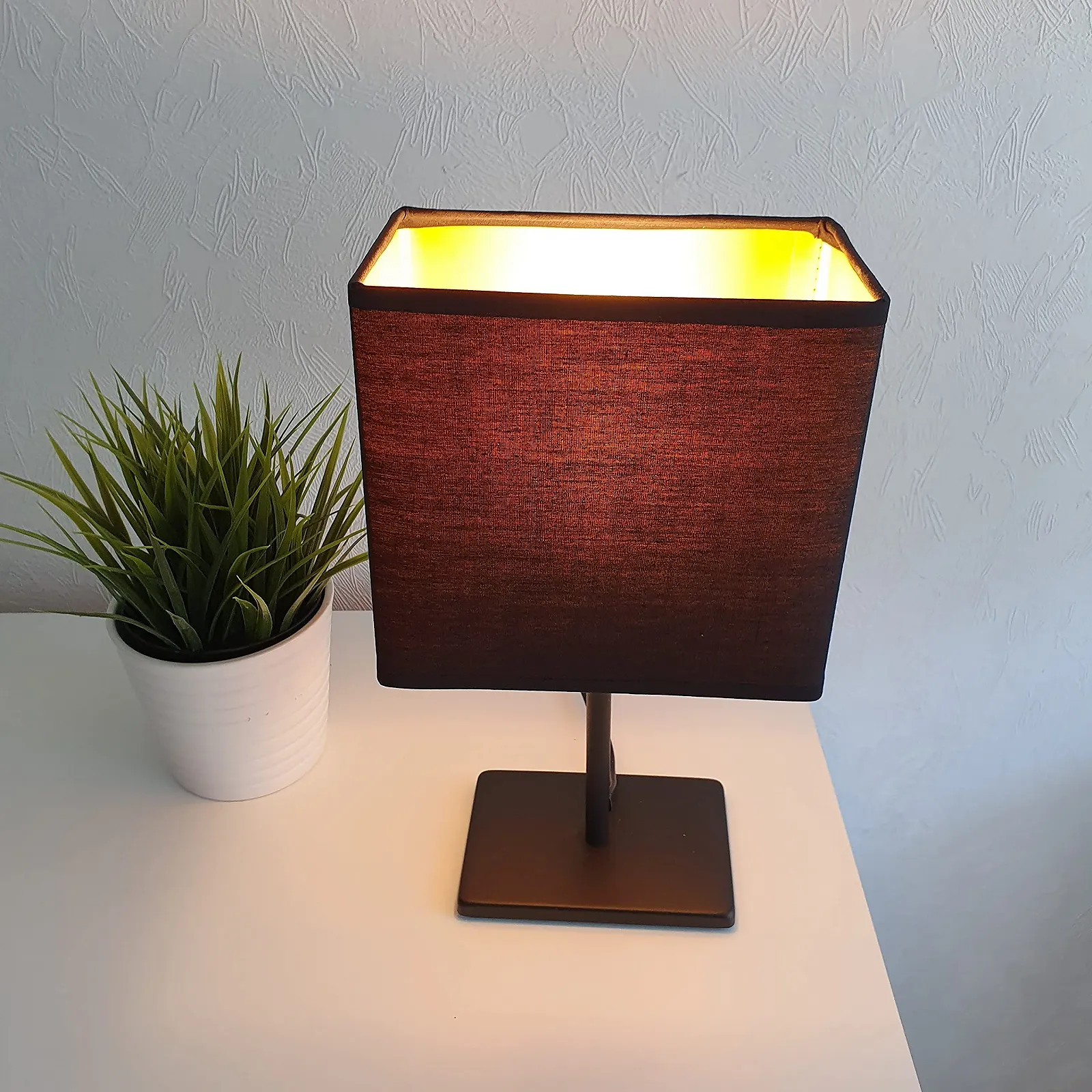 Настольная лампа Современная LED E14 3 Вт Квадратная Черно-золотая, фото №7