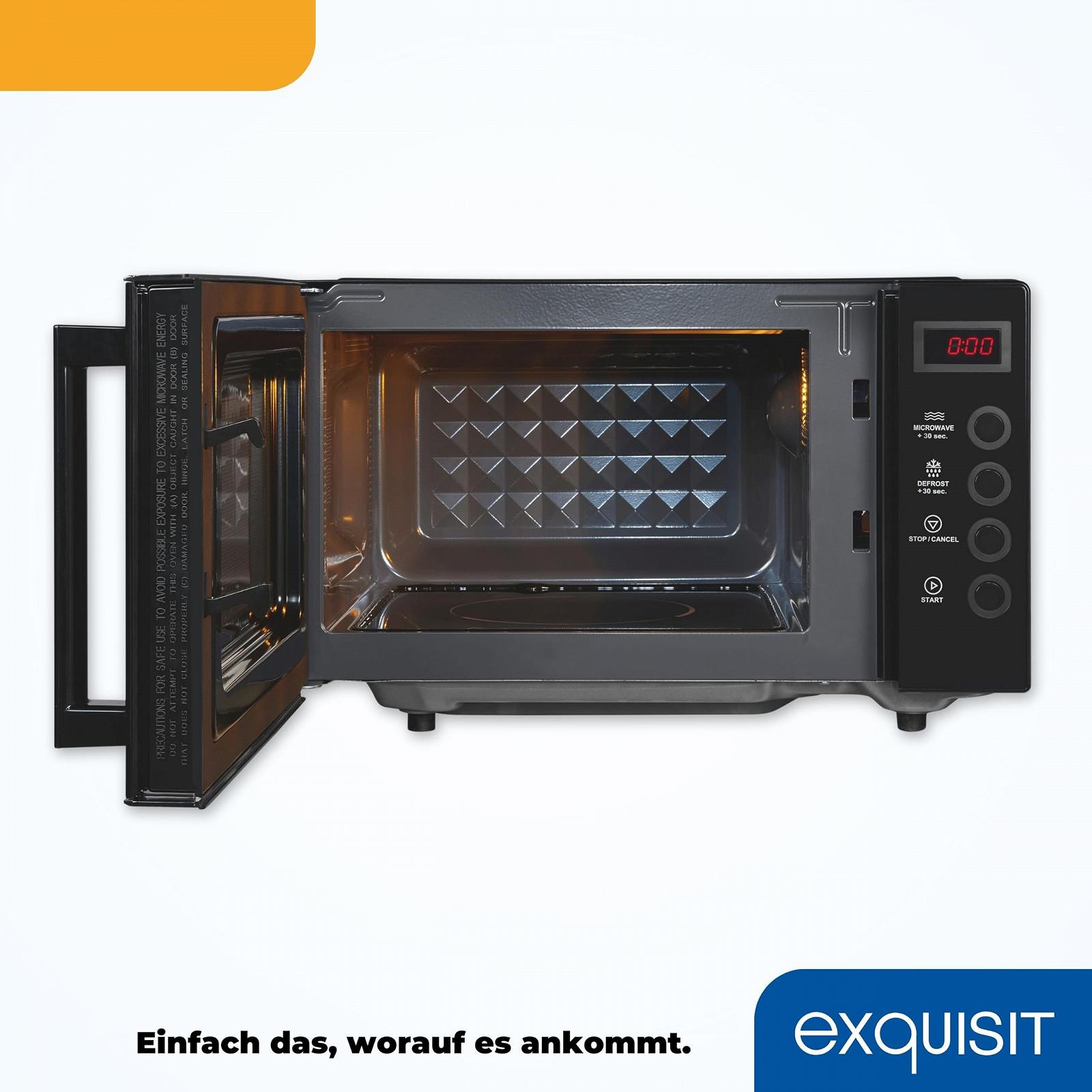 Мікрохвильова піч Exquisit MW7020-F-030DI 700 W 20 L 5 рівнів потужності Black, фото №6 Мікрохвильова піч Exquisit MW7020-F-030DI 700 W 20 L 5 рівнів потужності Black, фото №6