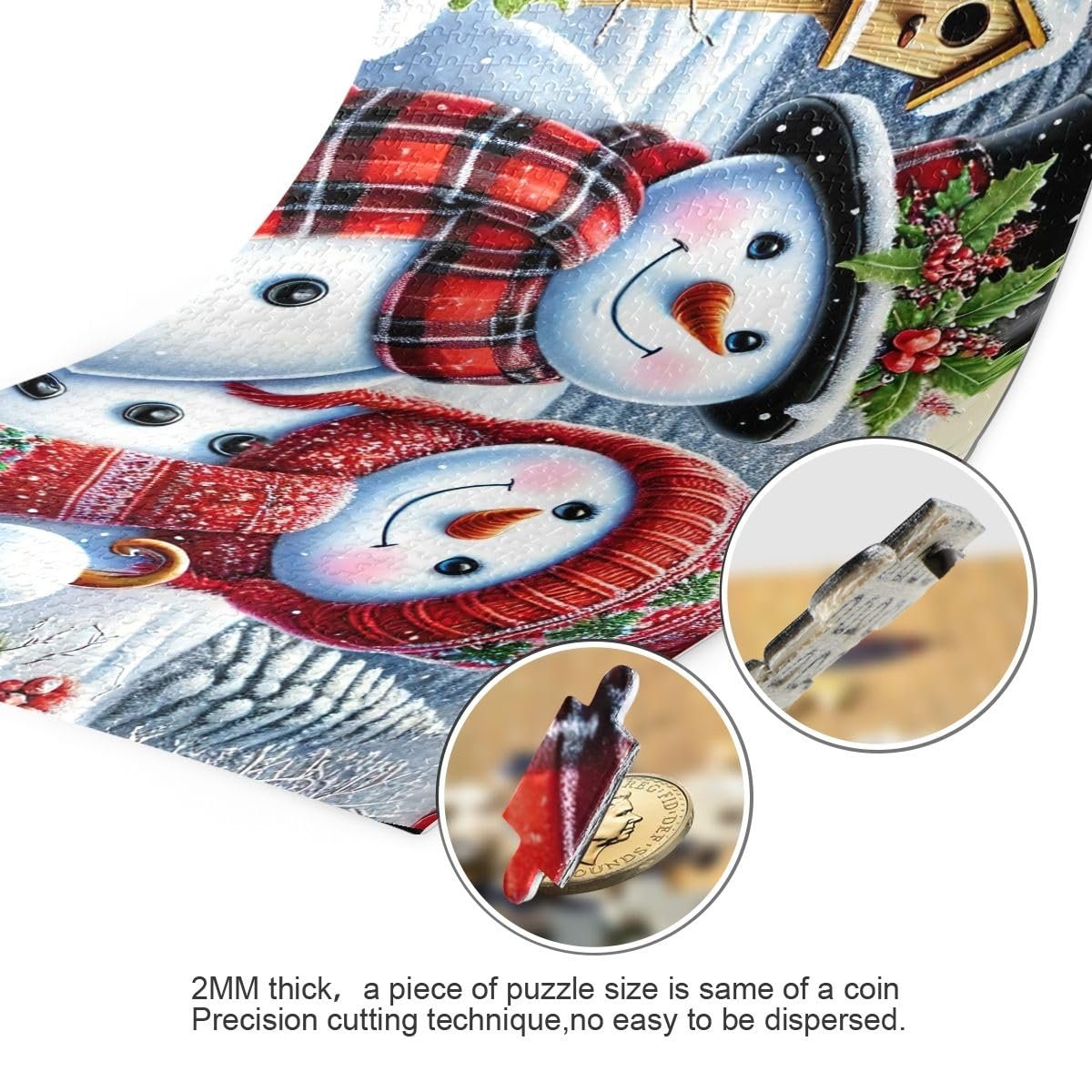 Пазл Зимний рождественский снеговик 500 деталей 2 мм, фото №3