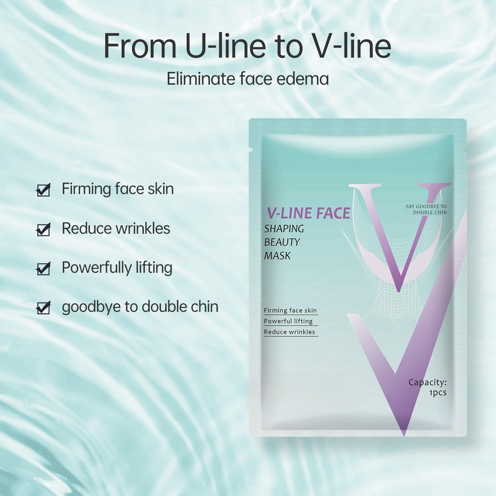 Маска для лица V-образная для лифтинга лица 5 шт Увлажняющая для подтяжки и упругости кожи, фото №6