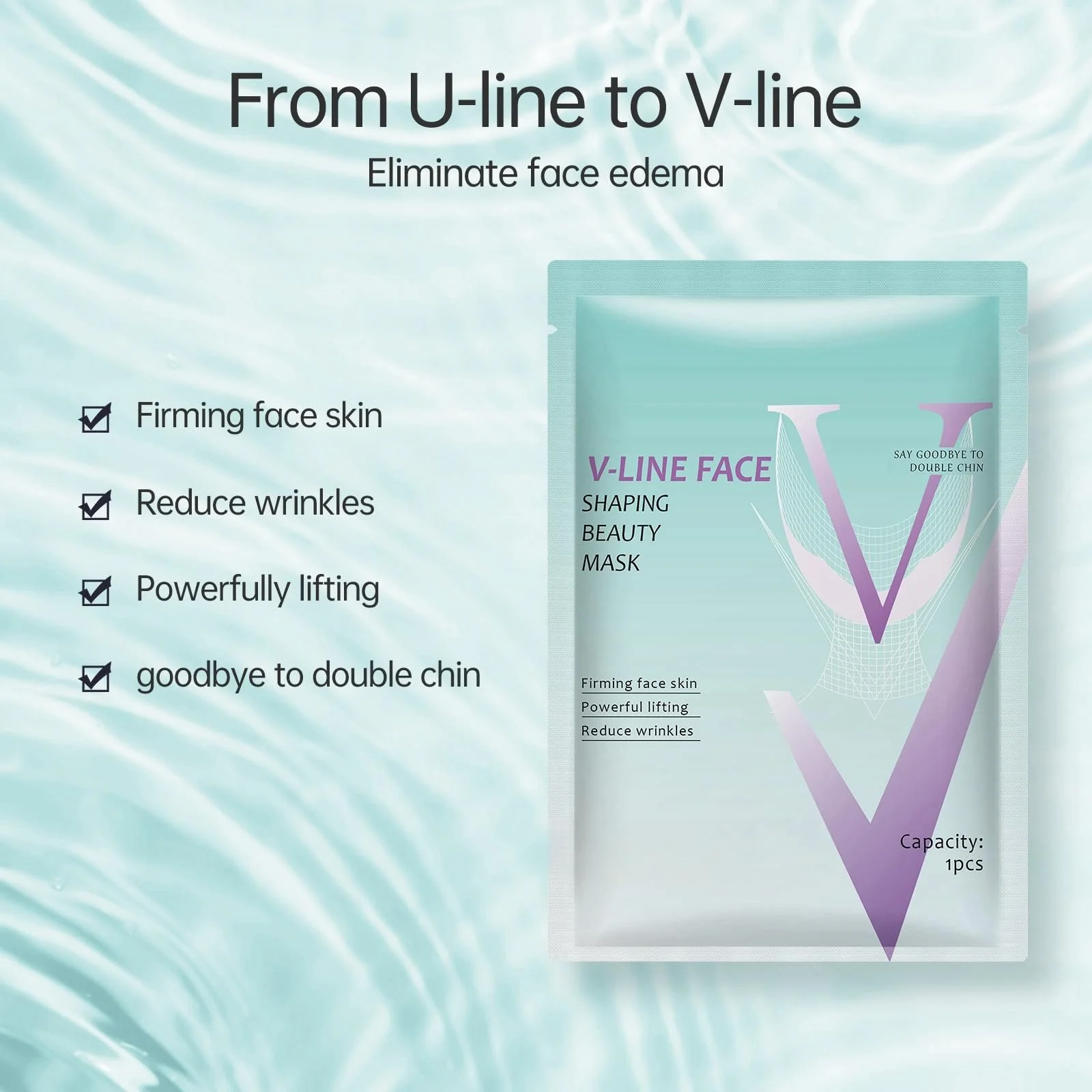 Маска для обличчя V-подібна для ліфтингу обличчя 5 шт Зволожуюча для підтяжки та пружності шкіри, фото №6
