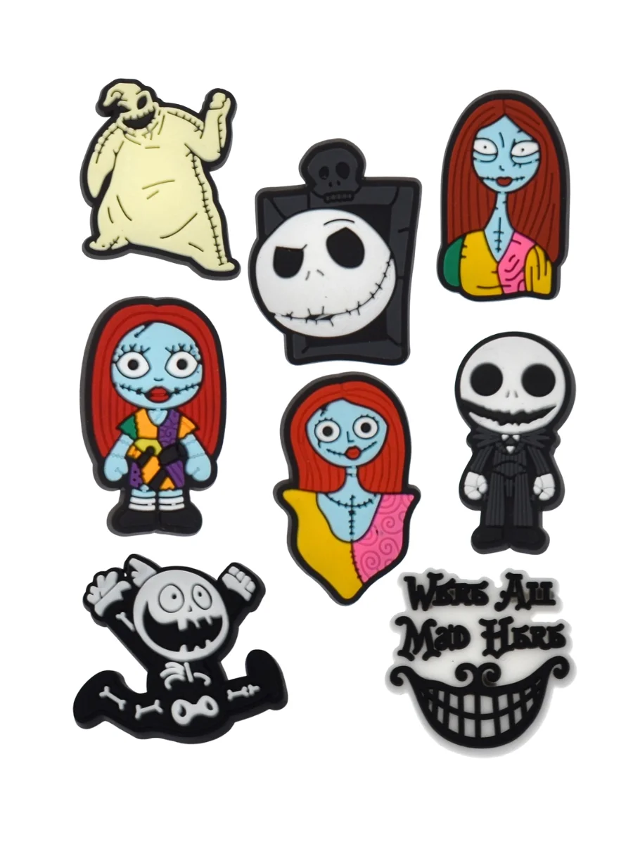 Джибитси The Nightmare Before Christmas Jack Skellington 8 шт, аксессуары для крокс, фото №1