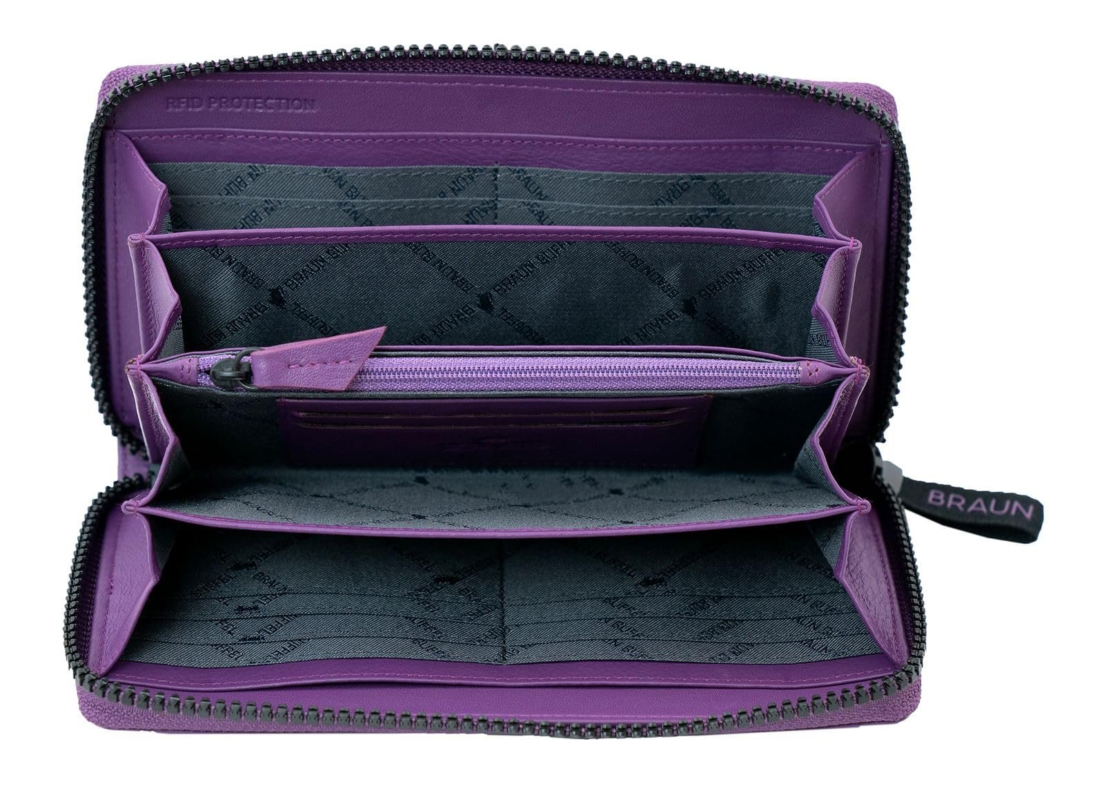 Гаманець на блискавці BRAUN BÜFFEL Capri L Фіолетовий, фото №2