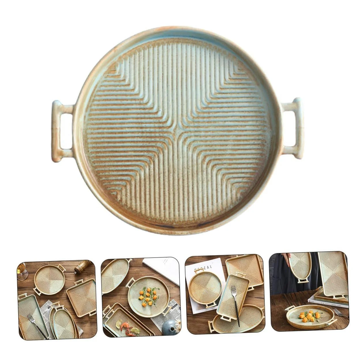 Форма для запікання Retro керамічна квадратна з ручками термостійка, фото №9