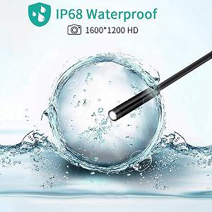 Камера инспекционная Endoscope Wireless WiFi Inspection Camera 1200P HD Водонепроницаемая IP68 Змеиная трубка с 8 светодиодами и 5 м полужестким кабелем для iOS Android iPhone Windows Mac synthetic.ua - Фото 1