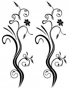 Наклейка на стіну DD Dotzler Design Flower Tendrils 58 x 21 см 2 шт. Чорна - Фото 1