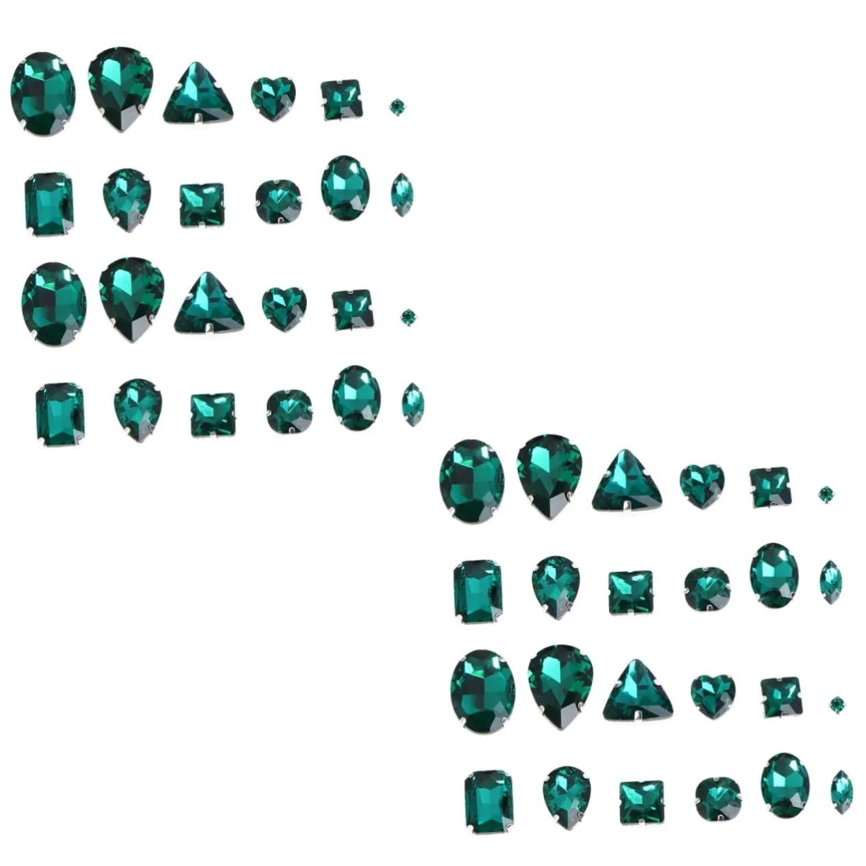 Пришивні стрази SEWACC Крапля Кольорові Зелені, фото №1