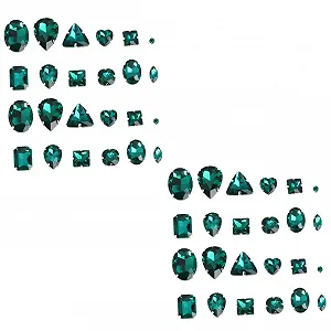 Пришивні стрази SEWACC Крапля Кольорові Зелені - Фото 1