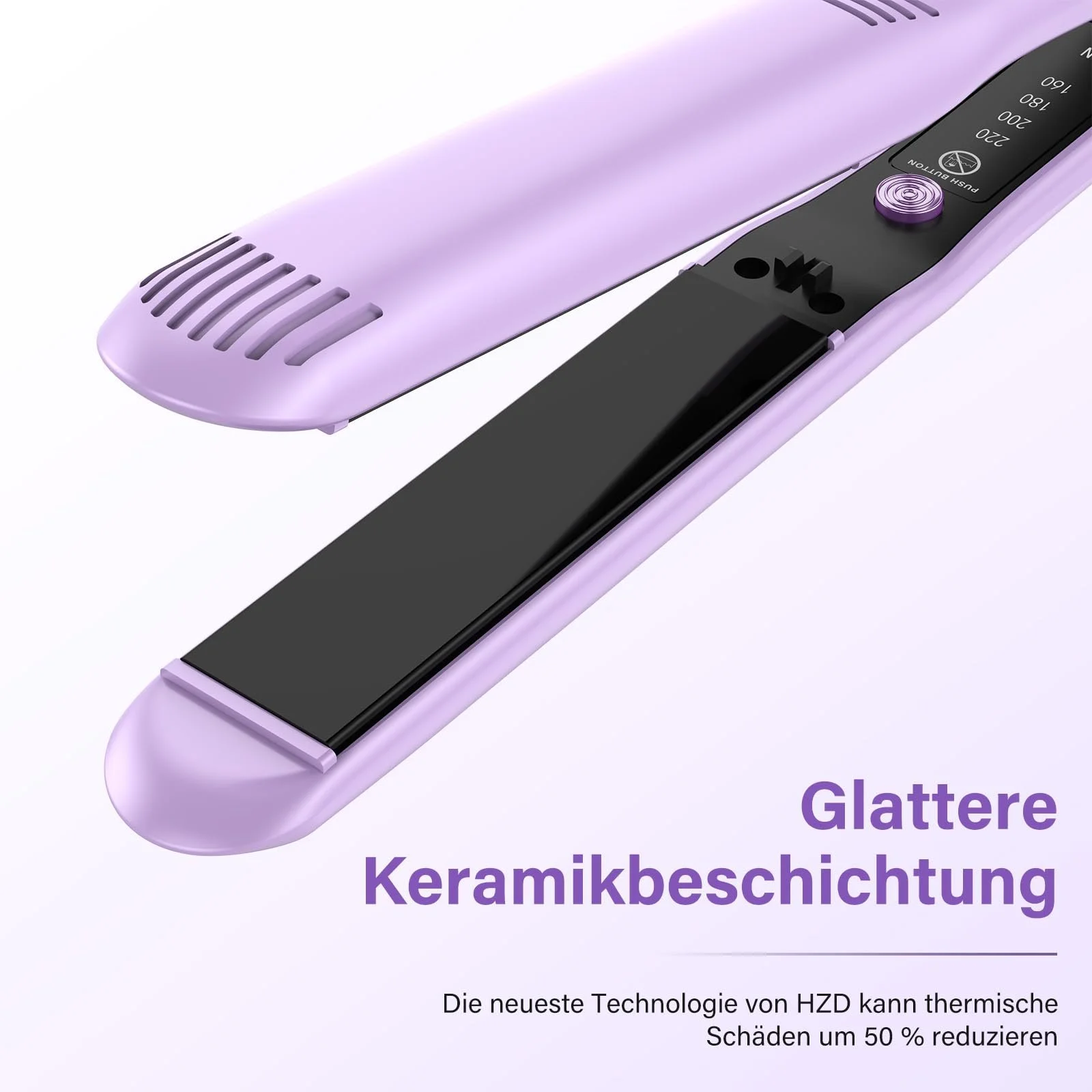 Випрямляч та стайлер для волосся HZD 2-in-1 Professional Fast Styling Frizz-Free Фіолетовий, фото №2 Випрямляч та стайлер для волосся HZD 2-in-1 Professional Fast Styling Frizz-Free Фіолетовий, фото №2