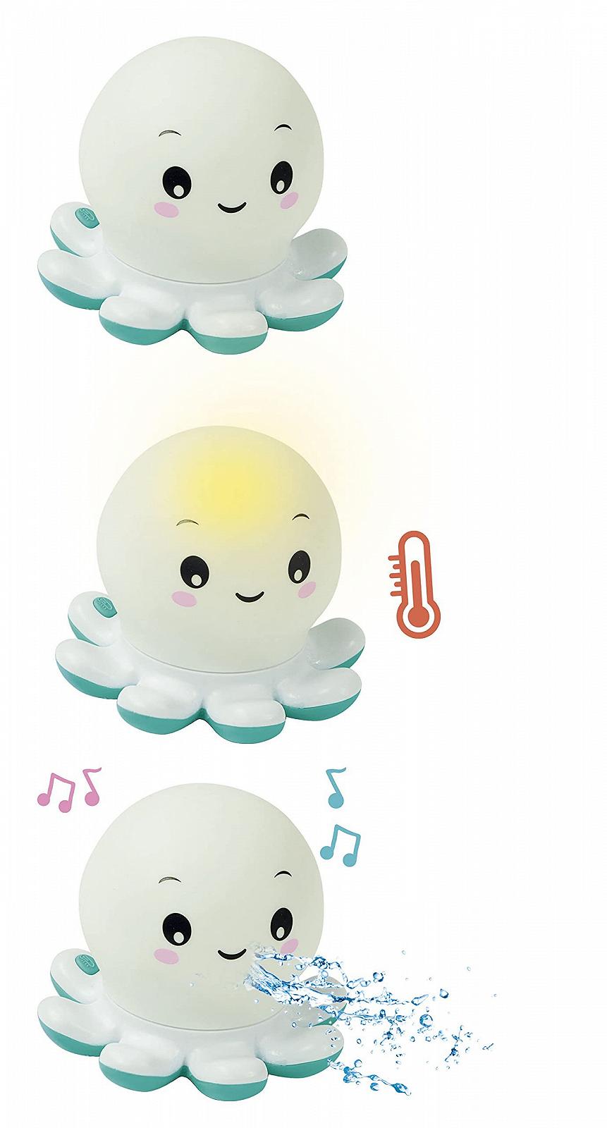 Іграшка для ванни Clementoni Baby Clementoni Baby Octopus з кольоровими та світловими ефектами та термометром, фото №5