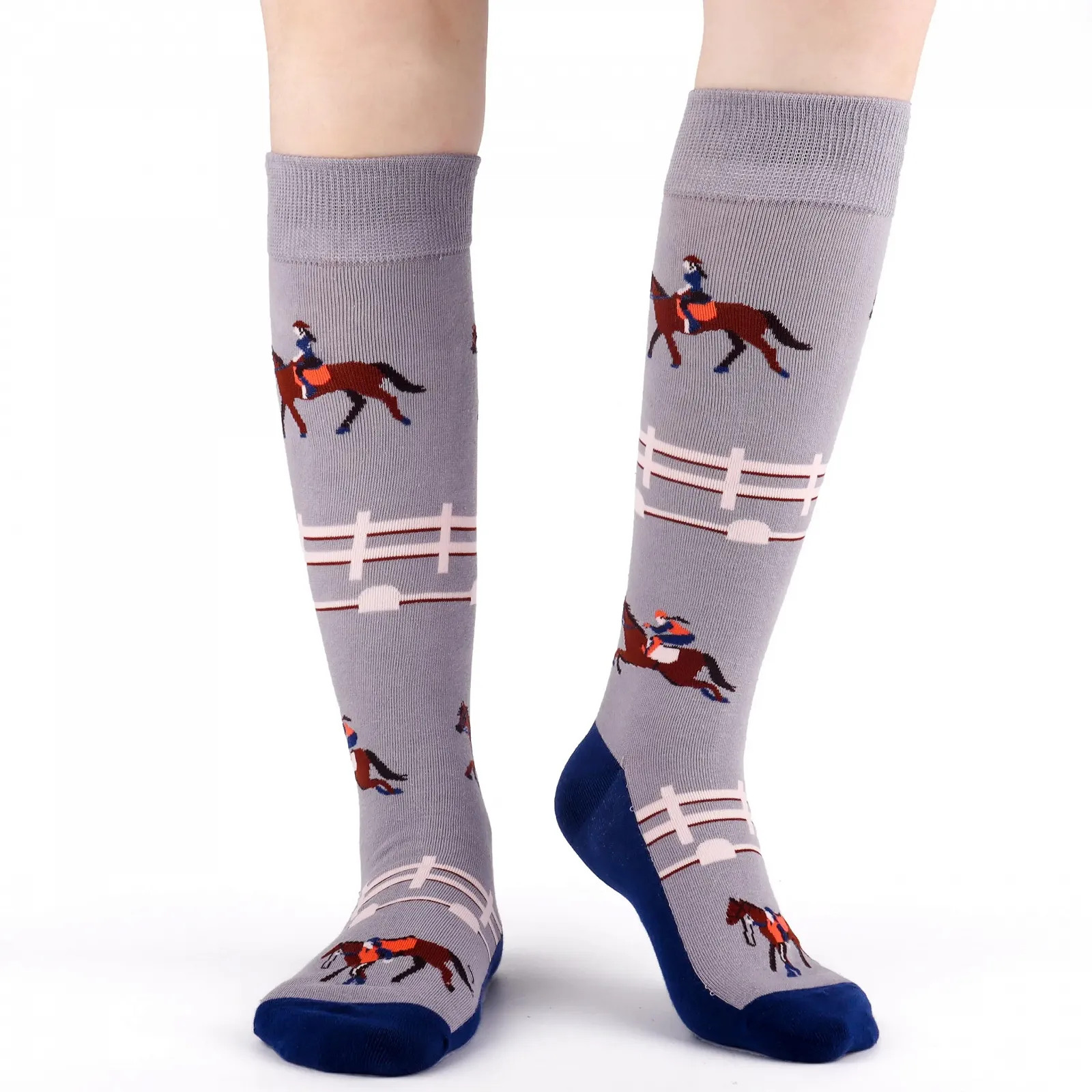 Гольфы Belloxis 39-42 Женские Конные Гольфы Подарок для Девочек Любителей Лошадей Гольфы до Колена Женские 39-42 Хлопок, фото №4