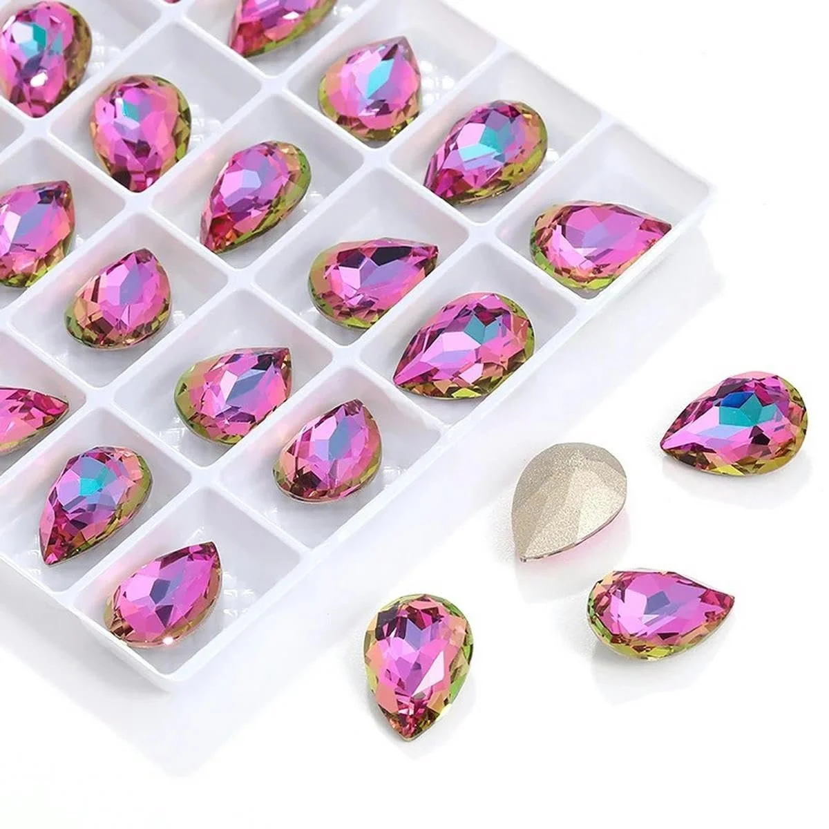 Хрустальные блестки всех размеров, блестящие жемчужины 13 x 18 мм, 24 штуки, фото №1