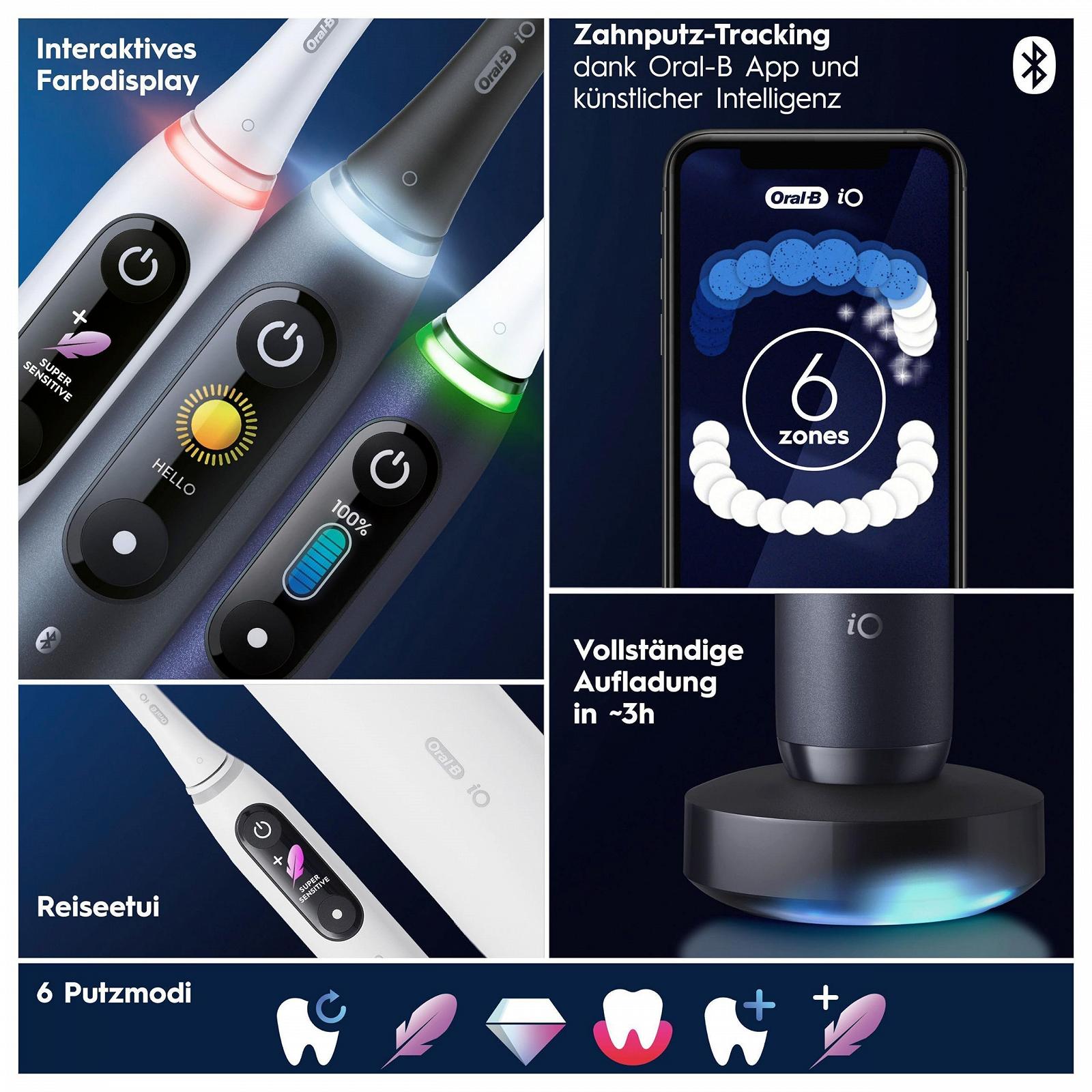 Електрична зубна щітка Oral-B iO Series 8 Plus Edition 6 режимів з магнітним футляром Black Onyx, фото №5