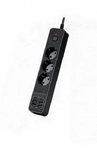 Мережевий фільтр живлення BKL 03 подовжувач 2м на 3 роз'єми 4USB 2Type-C Port - Фото 1