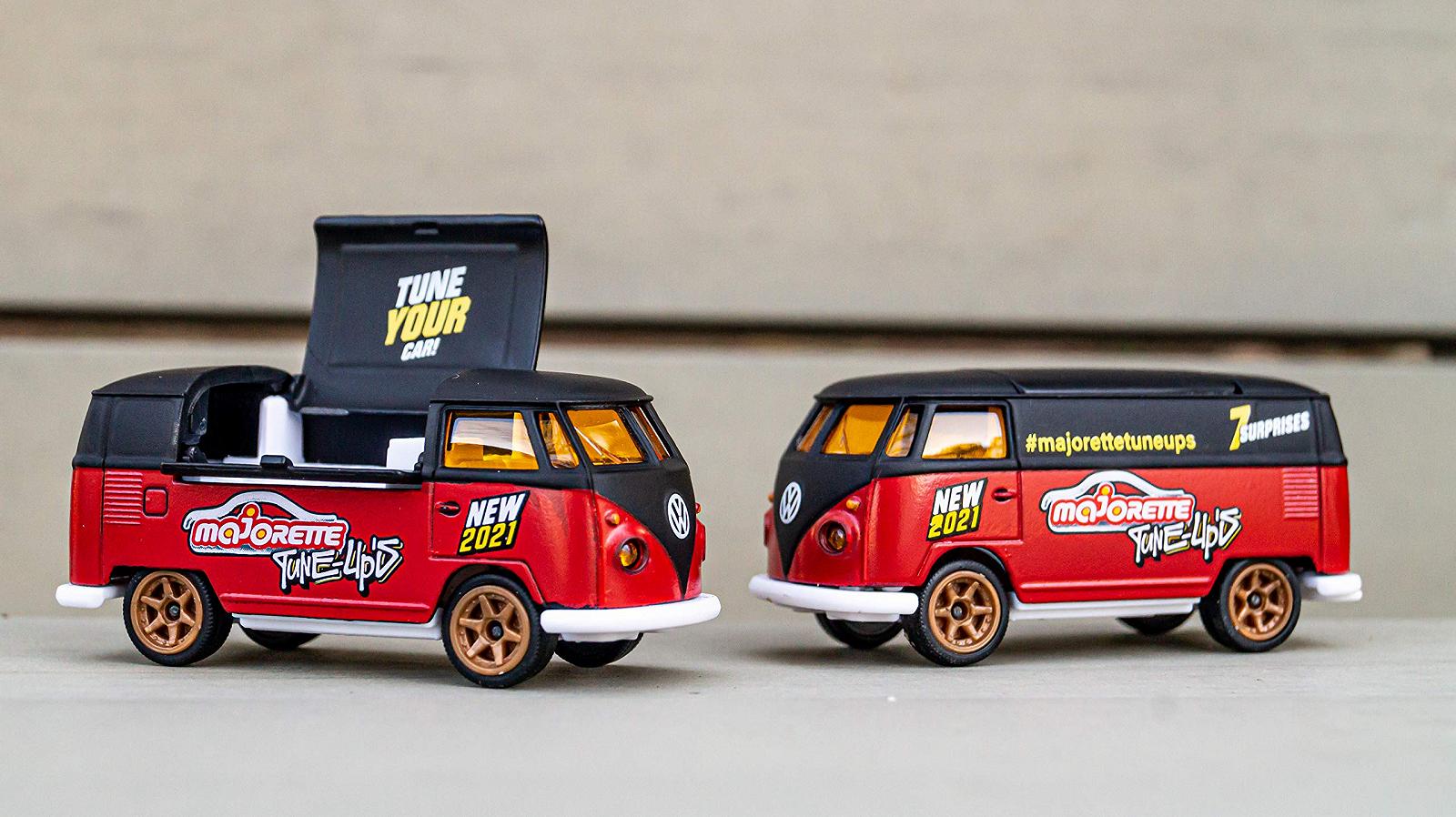 Игрушечная машина Majorette Volkswagen T1 Bully Модель года 2021 Свободный ход 7.5 см Красный/Черный, фото №3