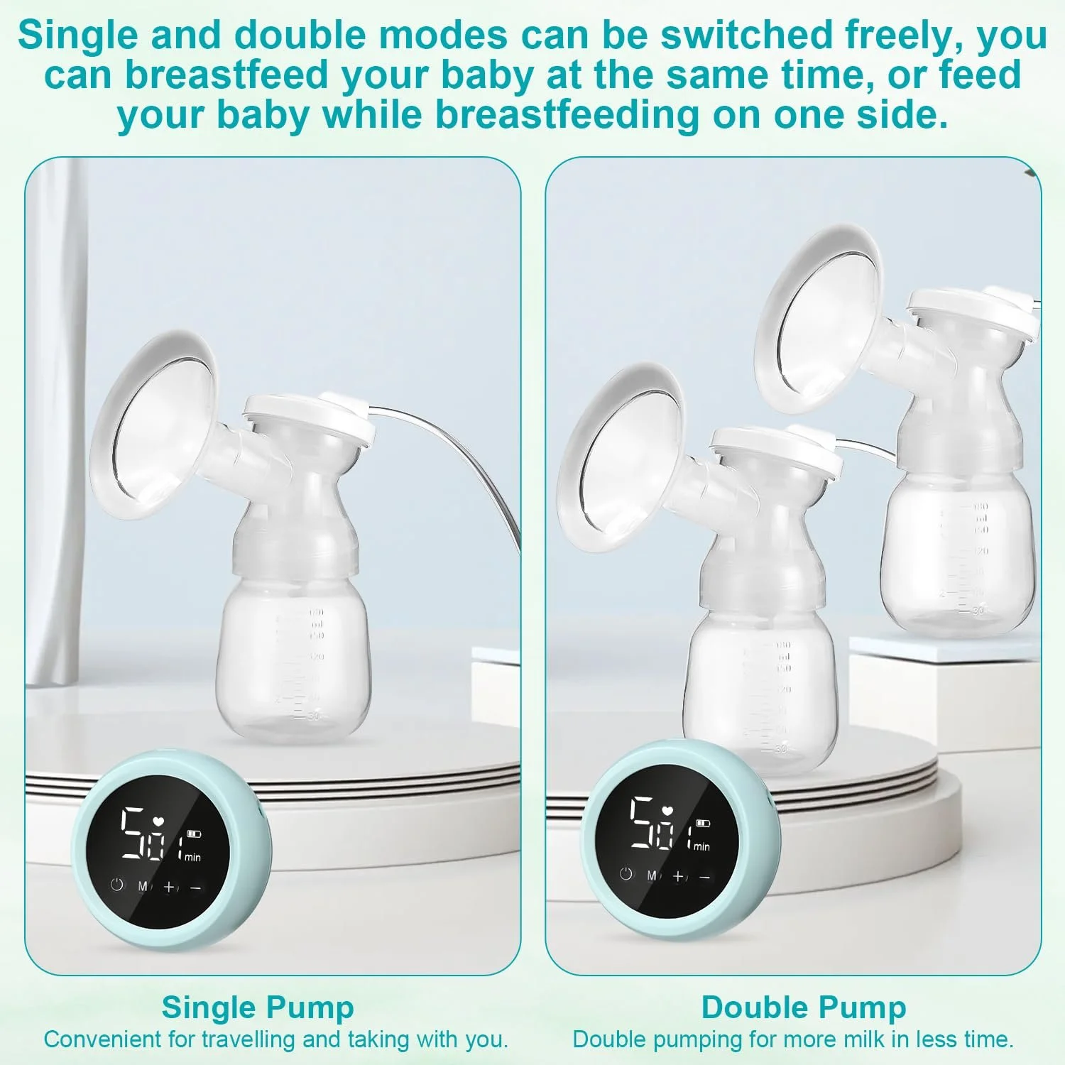 Подвойной электрический молокоотсос 3 Режима 9 Уровней всасывания, фото №8 Подвойной электрический молокоотсос 3 Режима 9 Уровней всасывания, фото №8