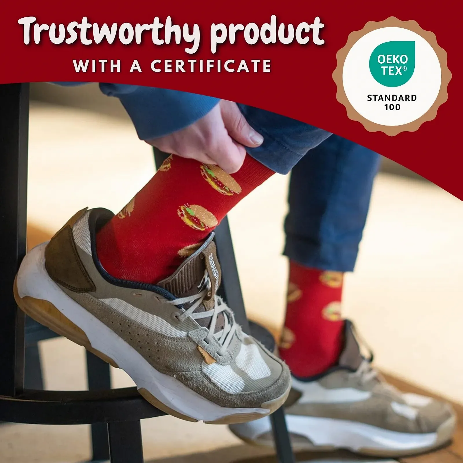 Носки Soxo Burger Pizza Подарки для женщин Носки мужские Смешной подарок для мужчин 2 размера 1-3 пары, фото №4