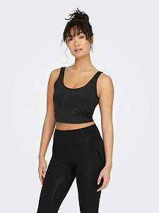 Топ ONPCATE AOP CROP TRAIN BRA TOP 15280805 AOP Черный XS - Фото 1