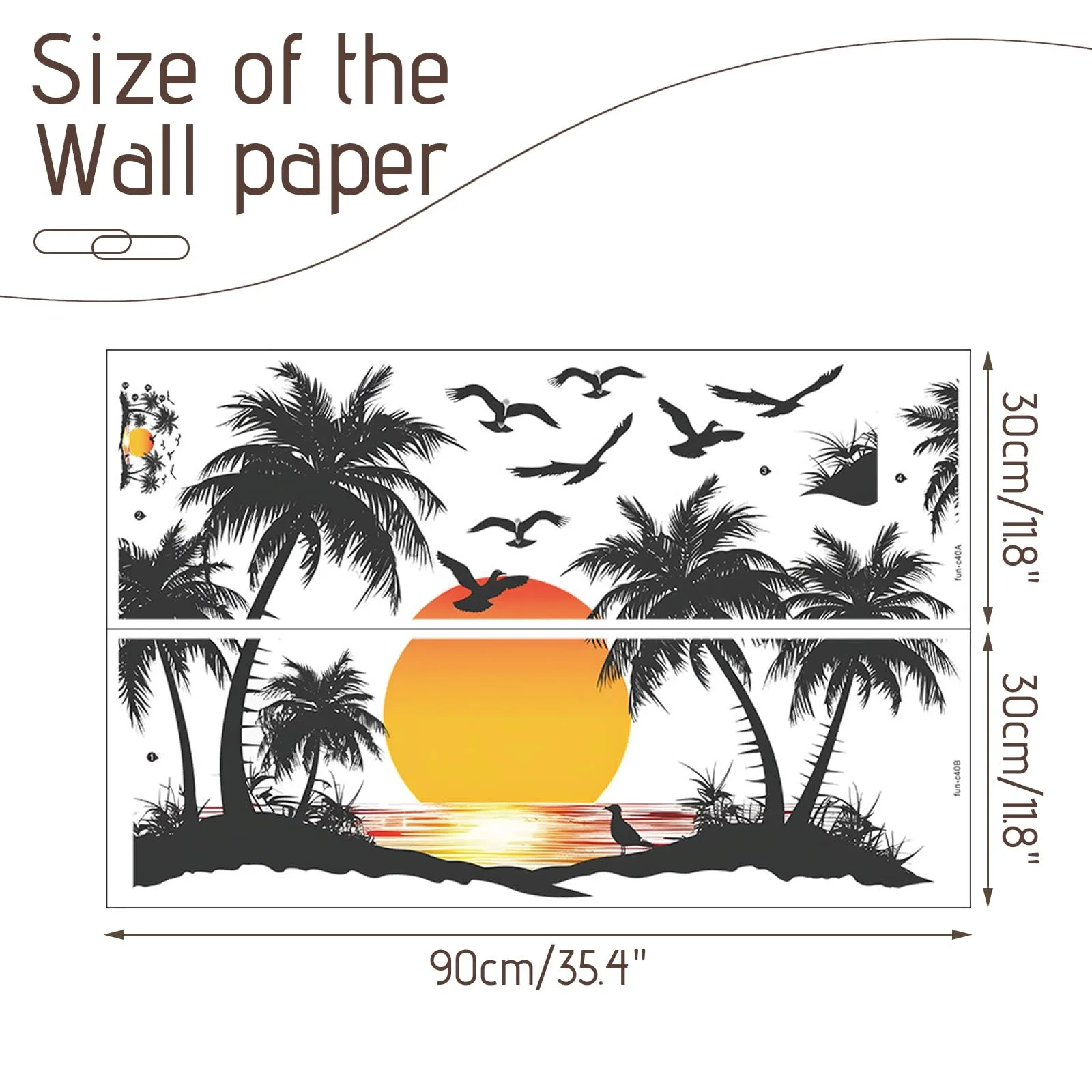 Наклейка на стіну Бохо Пальмове листя Тропічні рослини Птахи, фото №2
