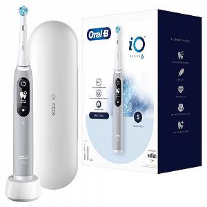 Електрична зубна щітка Oral-B iO Series 6, 5 режимів чищення, магнітна технологія, дисплей і дорожній футляр, сірий опал - Фото 1