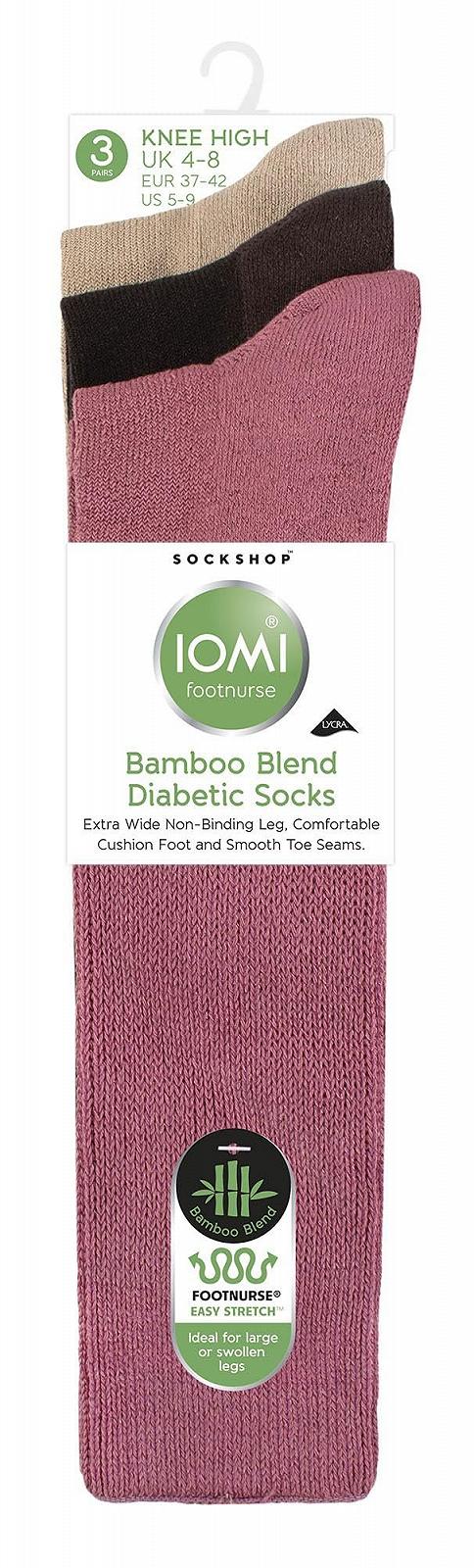 Гольфи IOMI Набір з 3 пар Діабетичні шкарпетки без гумки Екстра широкі бамбукові діабетичні шкарпетки, фото №2