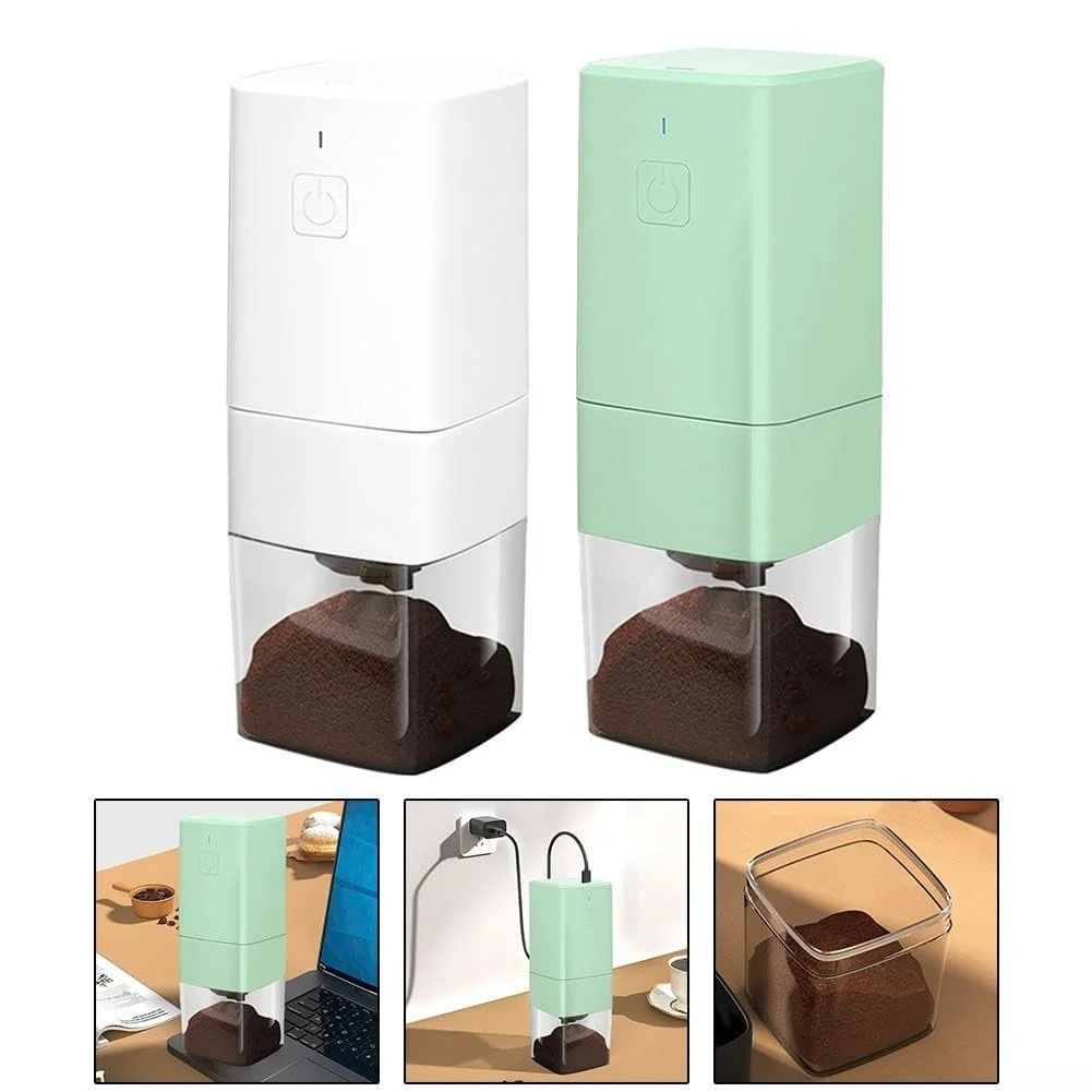 Электрическая кофемолка портативная USB зарядка Регулируемый помол Компактный дизайн Зеленый, фото №9 Электрическая кофемолка портативная USB зарядка Регулируемый помол Компактный дизайн Зеленый, фото №9