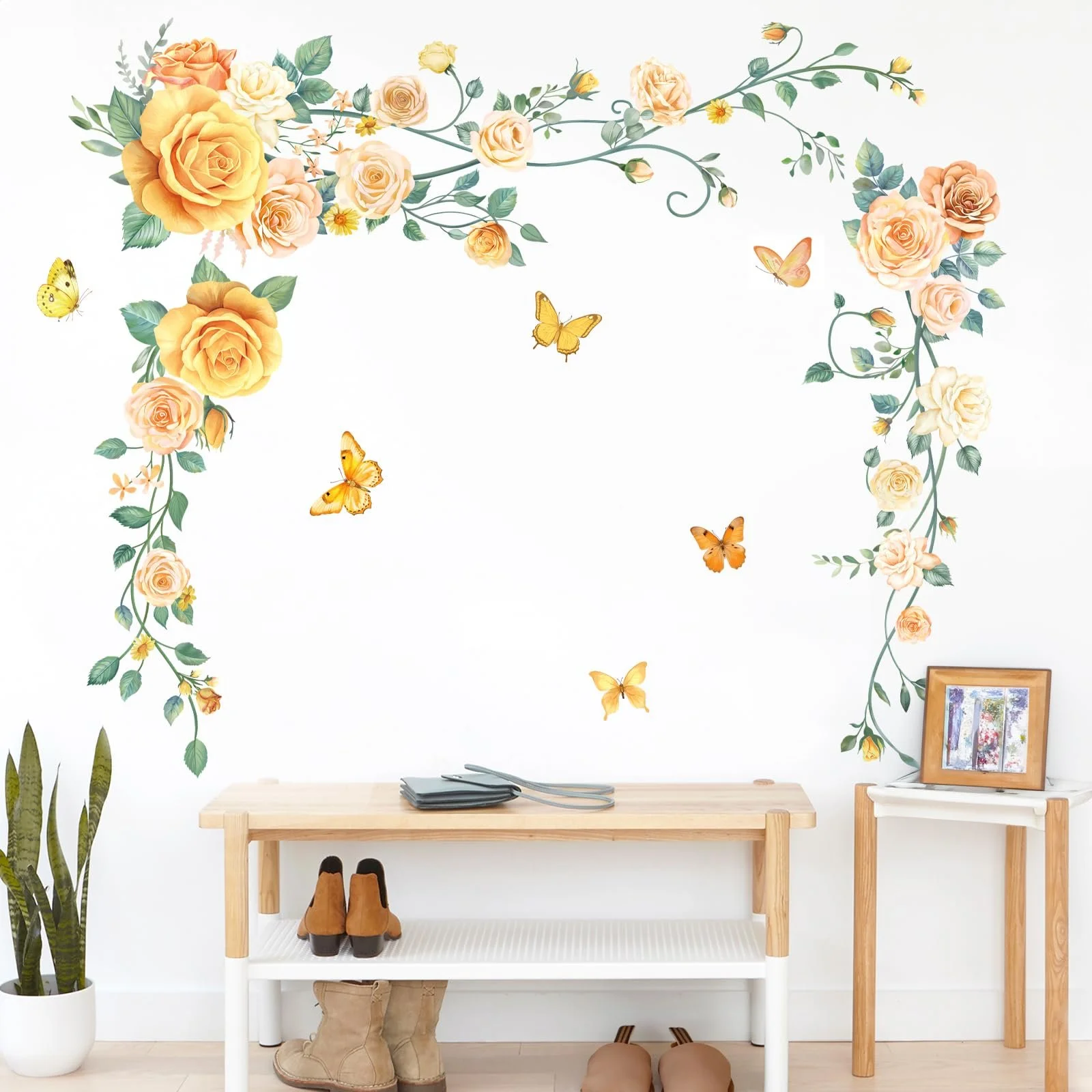 Наклейка на стіну DIY Ботанічні жовті троянди, фото №1 Наклейка на стіну DIY Ботанічні жовті троянди, фото №1